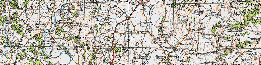 Old map of Twyn-y-Sheriff in 1919