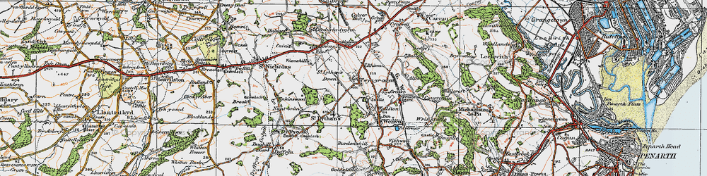 Old map of Twyn-yr-odyn in 1919