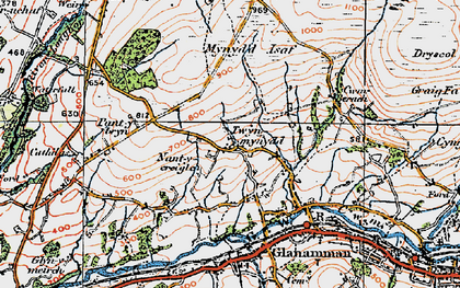 Old map of Twynmynydd in 1923