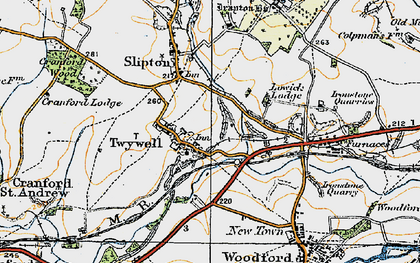 Old map of Twywell in 1920