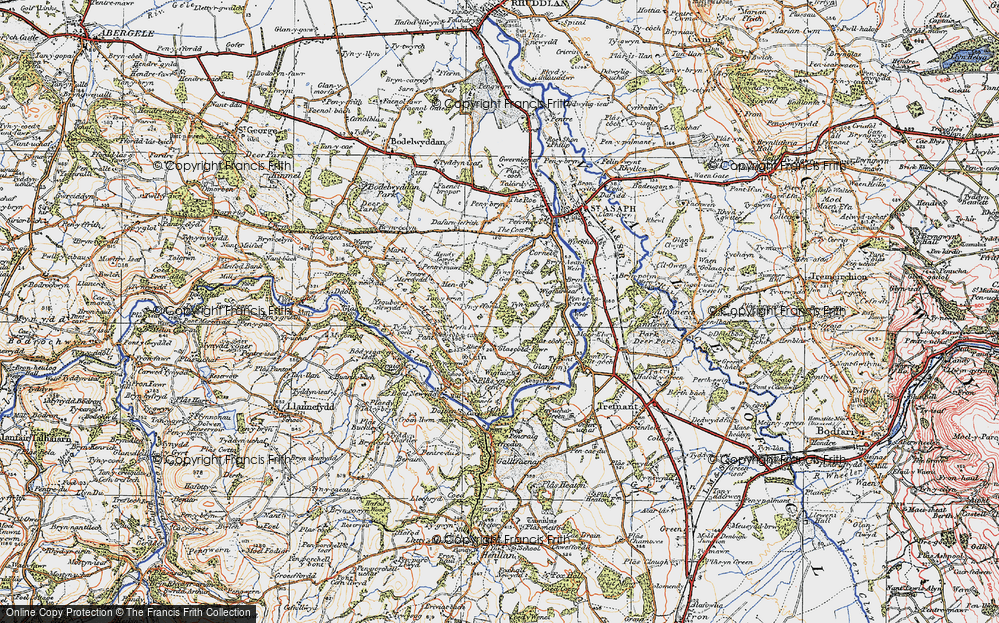 Old Map of Historic Map covering Wigfair in 1922