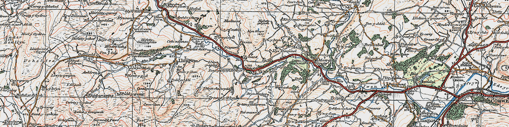 Old map of Blodnant in 1922