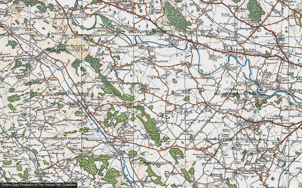 Old Map of Tyberton, 1920 in 1920