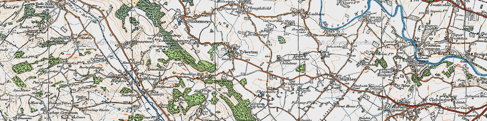 Old map of Tyberton in 1920