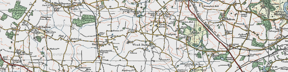Old map of Tyby in 1921
