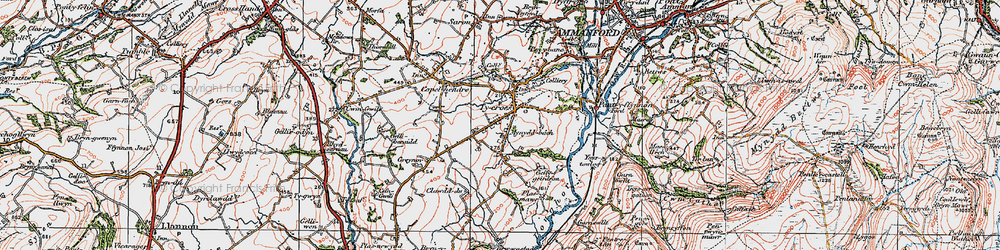 Old map of Tycroes in 1923