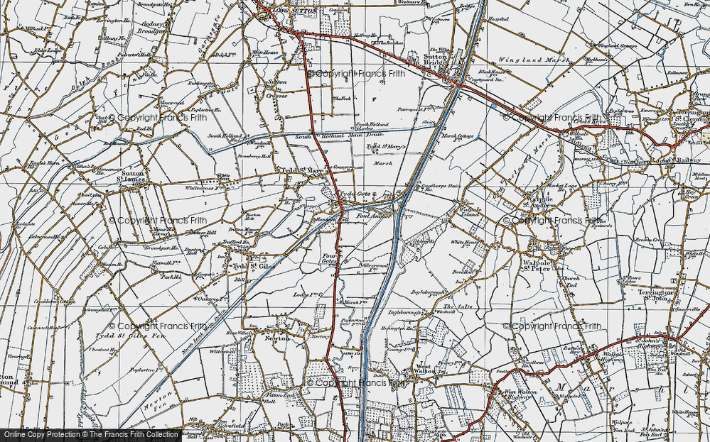 Old Map of Tydd Gote, 1922 in 1922