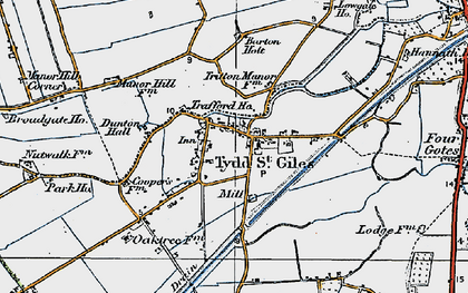 Old map of Tydd St Giles in 1922