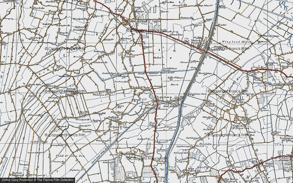 Old Map of Tydd St Mary, 1922 in 1922