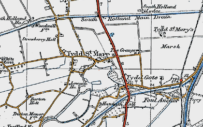 Old map of Tydd St Mary in 1922