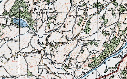Old map of Pen y Coed in 1921