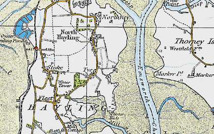 Old map of Tye in 1919