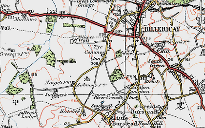 Old map of Tye Common in 1920