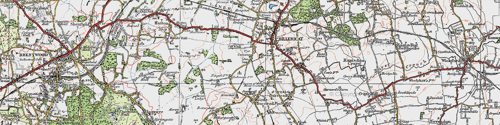Old map of Tye Common in 1920