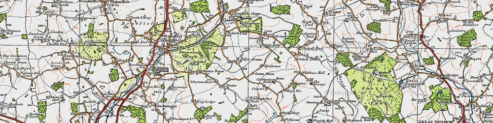 Old map of Tye Green in 1919