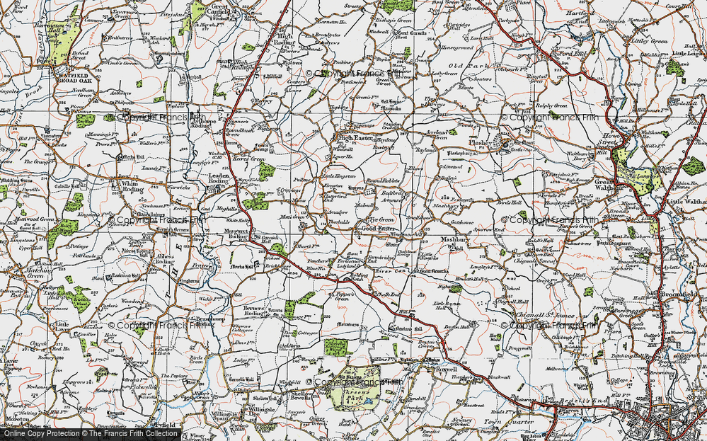 Old Map of Tye Green, 1919 in 1919