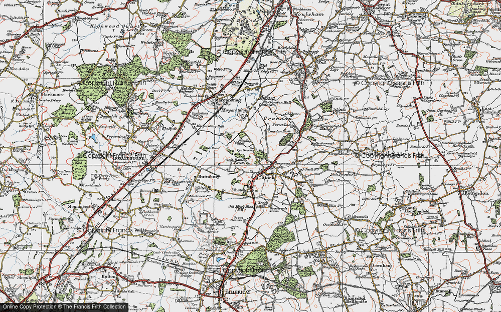 Old Map of Tye Green, 1920 in 1920