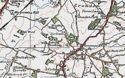 Old map of Tye Green in 1920