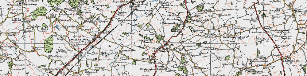 Old map of Tye Green in 1920