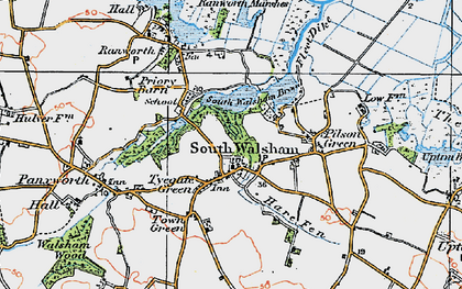 Old map of Tyegate Green in 1922