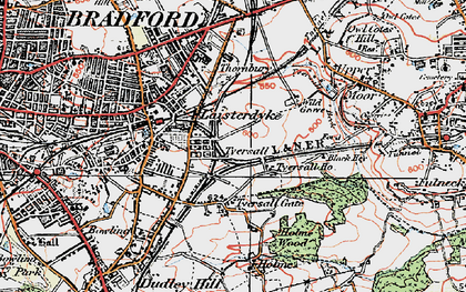 Old map of Tyersal in 1925