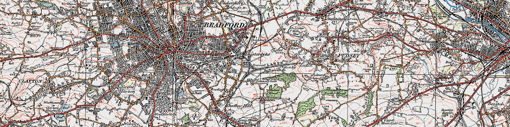 Old map of Tyersal in 1925