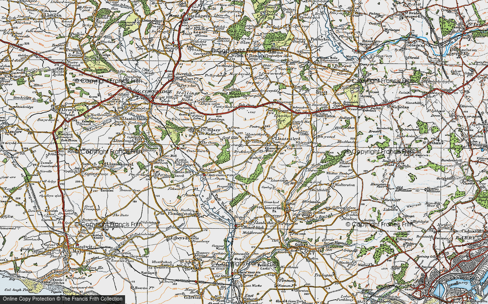 Old Map of Tyganol, 1922 in 1922