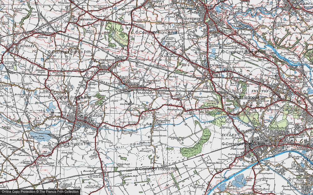 Old Map of Tyldesley, 1924 in 1924