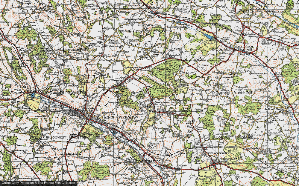 Old Map of Tylers Green, 1919 in 1919