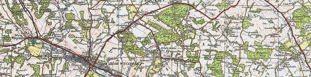 Old map of Tylers Green in 1919
