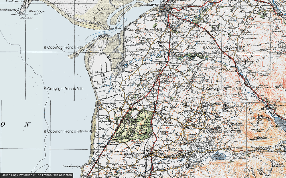 Old Map of Historic Map covering Afon Carrog in 1922
