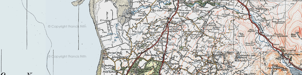 Old map of Afon Carrog in 1922