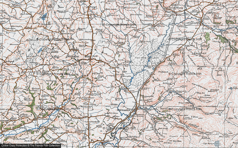 Old Map of Historic Map covering Castell Flemish in 1923