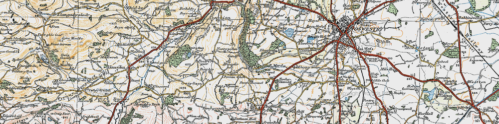 Old map of Tyn-y-coed in 1921
