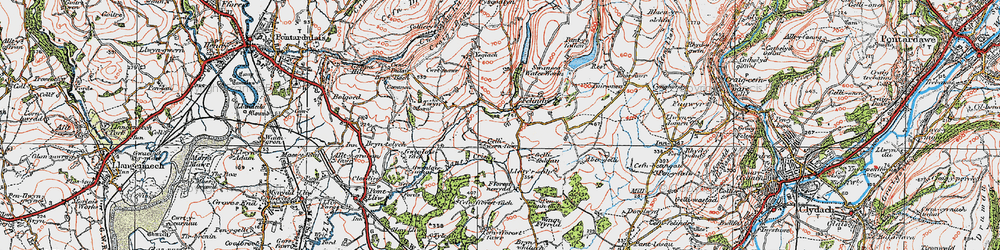 Old map of Tyn-y-cwm in 1923