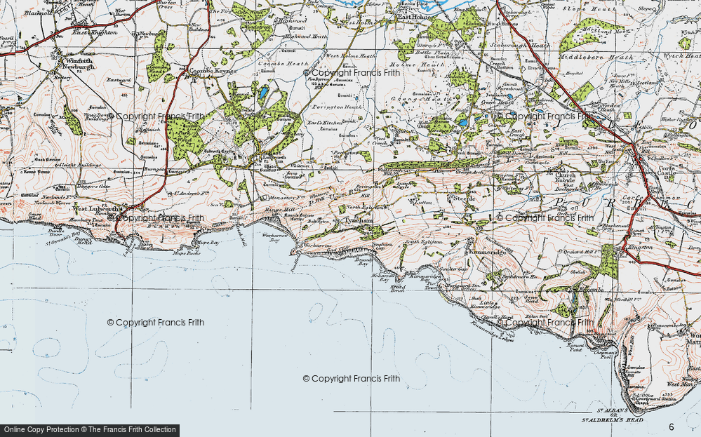 Old Map of Tyneham, 1919 in 1919