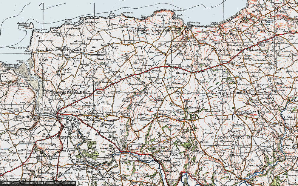 Old Map of Historic Map covering Blaenwenen in 1923