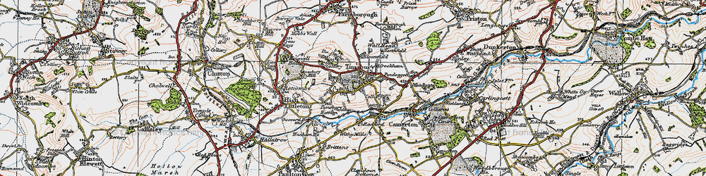 Old map of Tyning in 1919