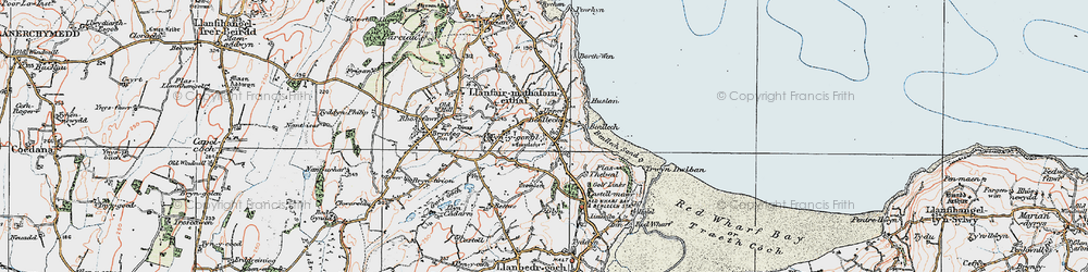Old map of Tynygongl in 1922