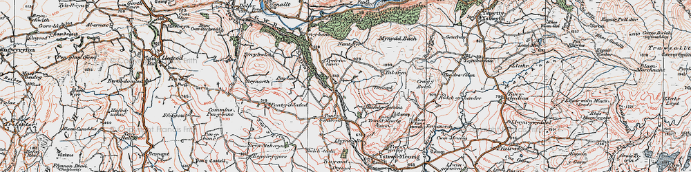 Old map of Tynygraig in 1922