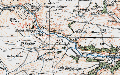Old map of Tynyrwtra in 1922