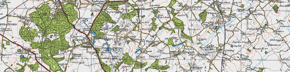 Old map of Tyrells End in 1919