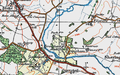 Old map of Tyringham in 1919