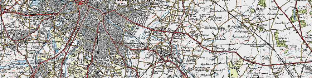 Old map of Tyseley in 1921