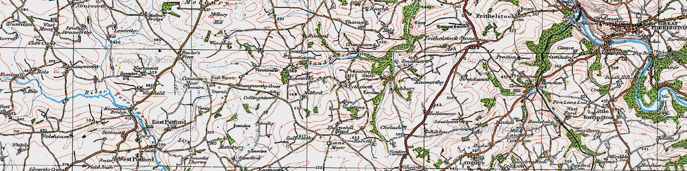 Old map of Tythecott in 1919