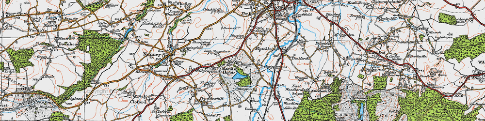 Old map of Tytherington in 1919