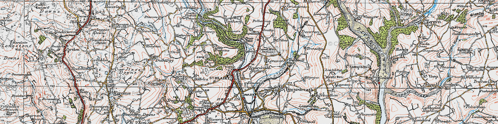 Old map of Tywardreath Highway in 1919