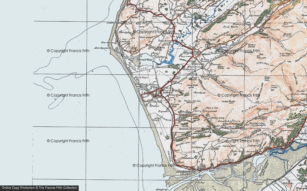 Old Map of Tywyn, 1922 in 1922