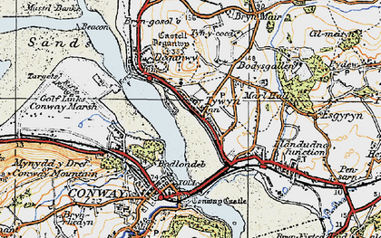 Old map of Tywyn in 1922