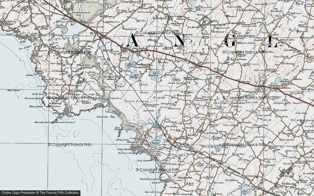 Old Map of Tywyn Trewan Common, 1922 in 1922